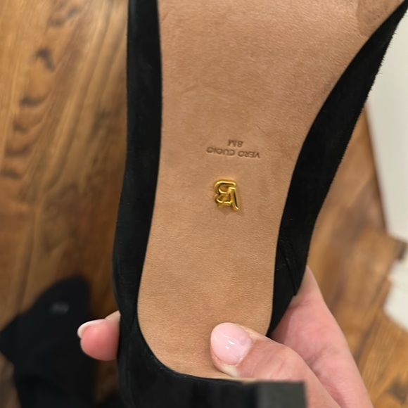 Veronica Beard Lisa Pointed Toe Mule Slide Black Stiletto Suede - Picture 6 of 6